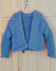 HELLBLAU chunky Strickjacke